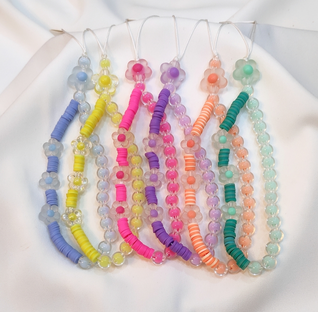 آویز موبایل/ فونچارم فیمویی گلدار