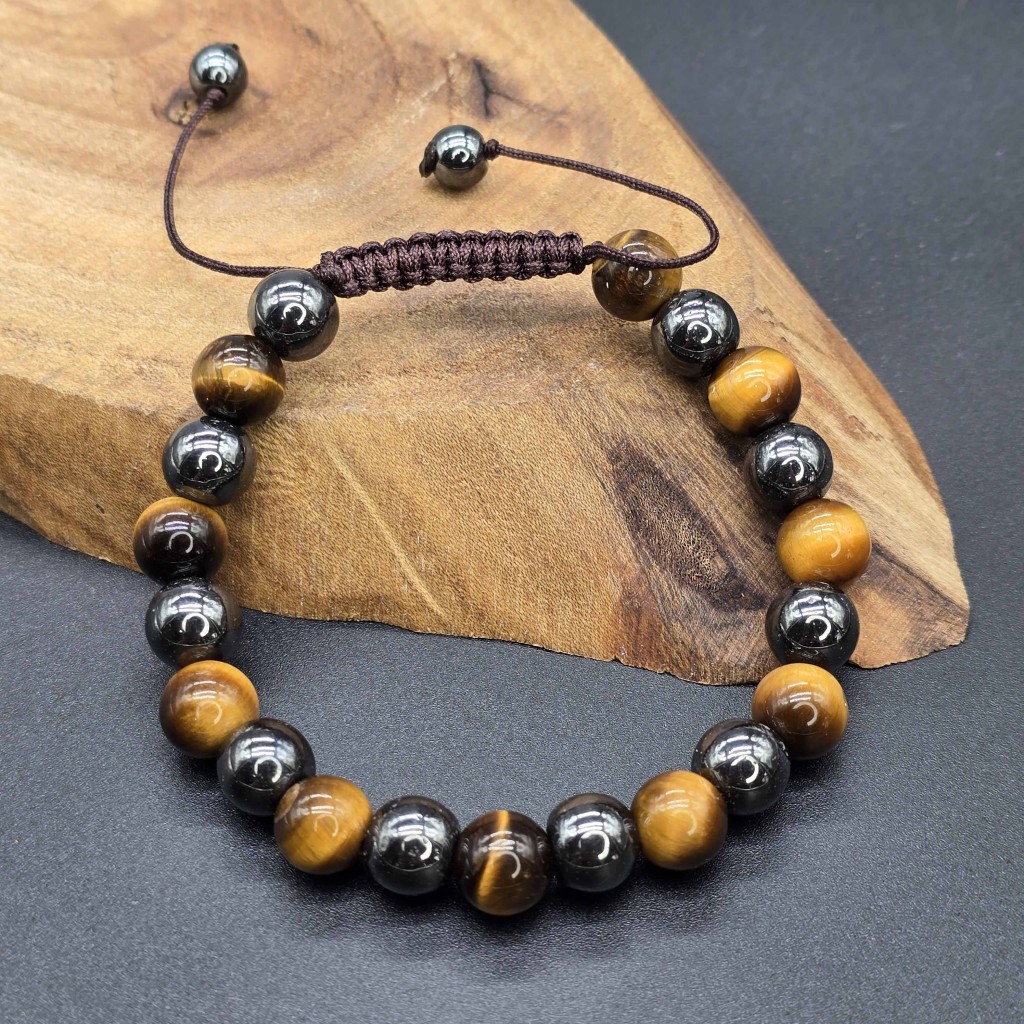 دستبند مردانه چشم ببر و حدید