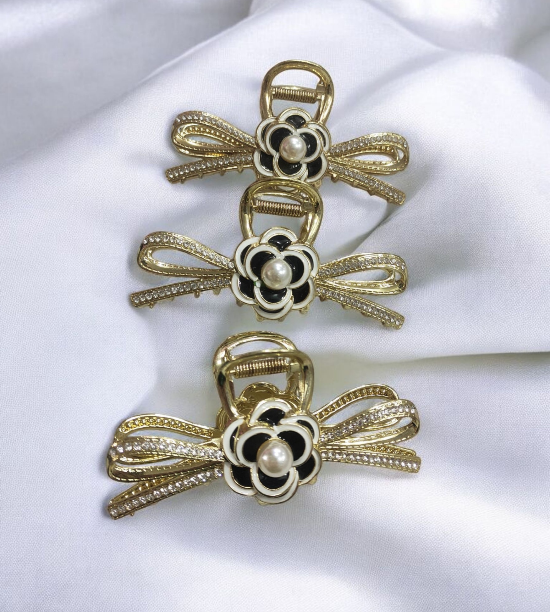 کلیپس فلزی رنگ ثابت نگین کارشده