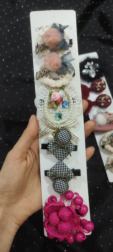 گیره مو دخترانه فانتزی پک 6عددی